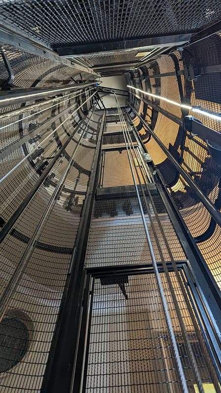 Structure interne d'une gaine d'ascenseur Paris